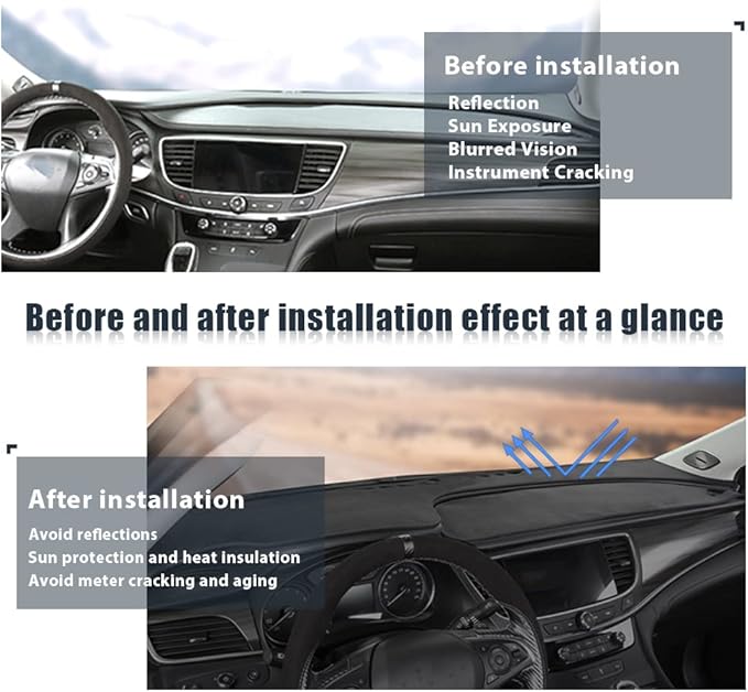 Flannel Dashboard Dash Cover Nonslip Car Dash Board Mat Compatible with Mercedes-Benz S-Class W221 2006-2013