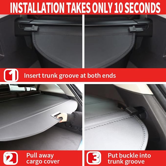 Marretoo for Hyundai Tucson Cargo Cover 2016 2017 2018 2019 2020 2021 for Hyundai Tucson Accessories Black Retractable Trunk Cover Security Shield Shade