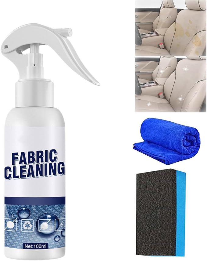 5 Seconds Car Stain Remover, Car Stain Remover, Interior Fabric Leather Cleaning, Car Seat Upholstery Strong Stain Remover, Foam Cleaner Spray for Car (100ml)