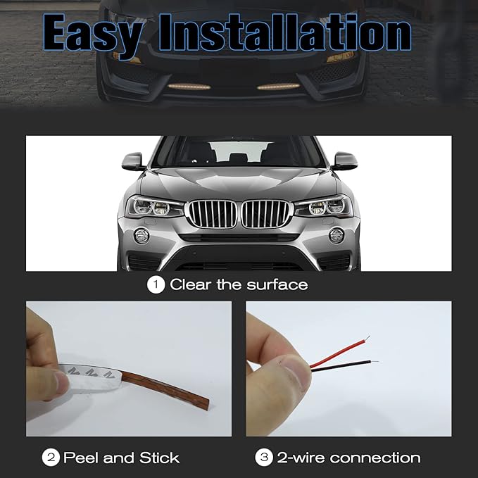 Warm White LED Strip Lights for Car BaishenglinMotor 12-Pack DC12V Waterproof 30CM/11.8"/1FT 5050 15-SMD LED Strip Underbody Light for Car Motorcycles Decoration Interior Exterior Strip Lights