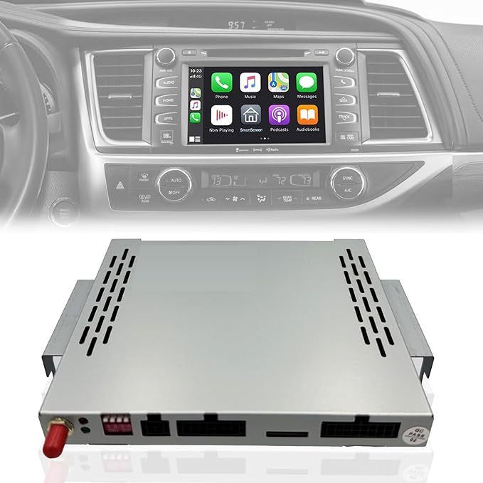 Wireless/Wired Adapter for CarPlay Android Auto Compatible with Toyota Highlander 2014-2019 Entune 2.0 High Definition Audio High Screen Resolution.