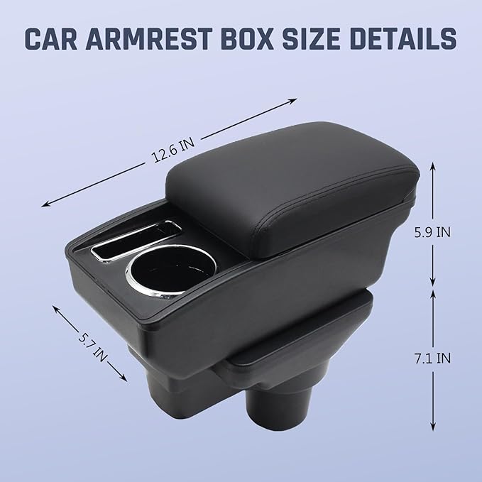 YJYWZH Armrest Box for Hyundai Accent Verna Accessories 2017-2020 Armrest for Car Center Console Organizer Double Layer Storage Space with 3 USB Ports, Black Thread