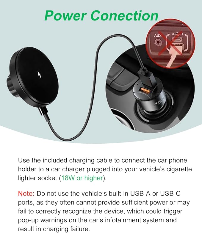 Magnetic Jeep Phone Mount for 2011-2017 Wrangler JK JKU with 15W Wireless Charging - Dashboard Phone Holder with Magnet for Jeep Wrangler Accessories