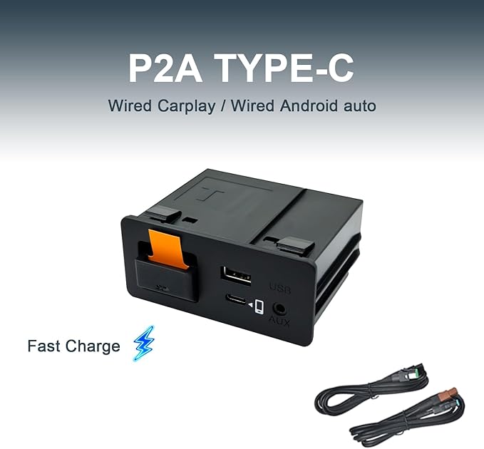 Mazda Apple CarPlay & Android Auto Wired Adapter with Fast Charge & Type-C Port | 2024 Upgraded Retrofit Kit for MZD Connect (2015-2020) | CX-5/CX-9/Mazda3/6/MX-5 | OEM TK78-66-9U0C Hub (P2 PRO)