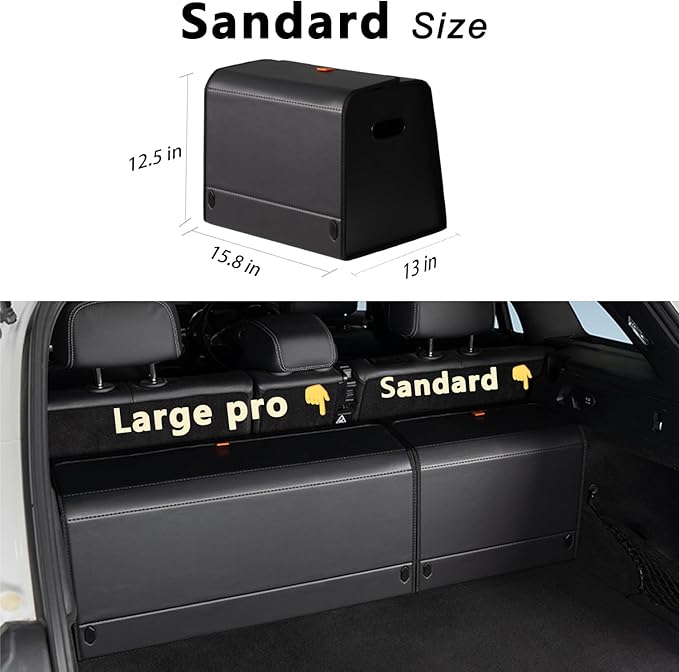 GMQ Trunk Organizers for Car,Car Organizers and Storage for SUV,Magnetic Lid with Collapsible Storage, Large Capacity for SUV, Truck, MPV (M-15.8×13×12.5 IN)