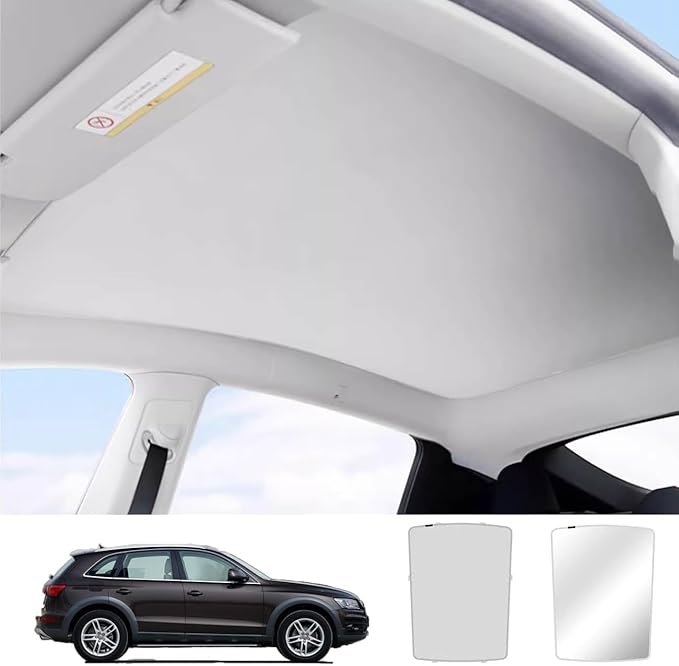 Car Sunroof Compatible with Q5 2017-2009 5-Door SUV, Foldable Glass Roof Sunshade with Storage Bag, Heat Insulation Sun Protection Roof Interior Sunshade