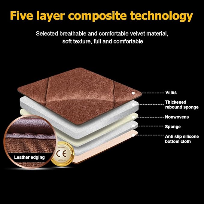 2PCS Car Seat Cushion, Automotive Breathable Comfort Memory Foam Thin Driver Seat Pad with Non-Slip Rubber Bottom & Storage Pouch, Universal for Vehicle and Office Chair