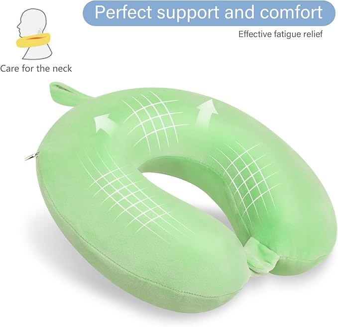 Neck Pillows for Travel Comfortable Travel Neck Pillow U Shape Memory Foam Support Neck and Head Portable Neck Travel Pillow Suitable for Airplane Trains Car Travelings