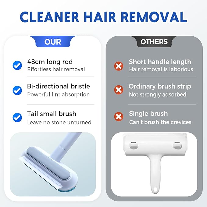 2025 New Pet Hair Remover, 4 in 1 Pet Hair Removal Tool for Couch Carpet Furniture, Multifunctional Double Sided Dogs Cats Hair Removal Brush, Reusable Cleaning Brush for Window (1 Pc)