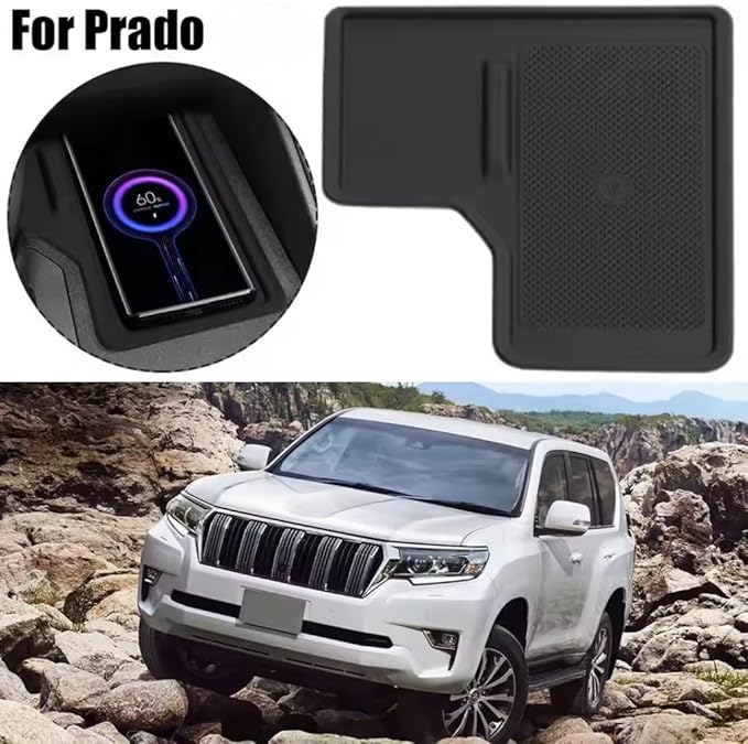 Compatible with Toyota Land Cruiser Prado 250 J250 LC250 2024-2026 Silicone Central Control Wireless Charging Pad Anti-slip Waterproof Non-Slip Protective Dustproof Mat (Not Fit Land Cruiser 1958 )