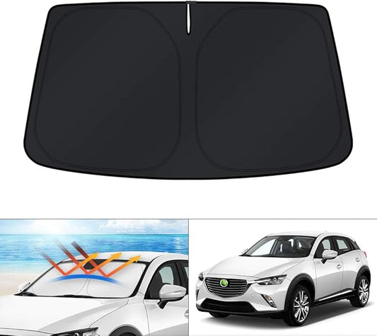 KUST Windshield Sun Shade Custom Fit for Mazda CX-30 2019-2025 2026 CX30 Accessories Sunshade Foldable Sun Visor Protector Blocks UV Rays Keep Your Car Cooler