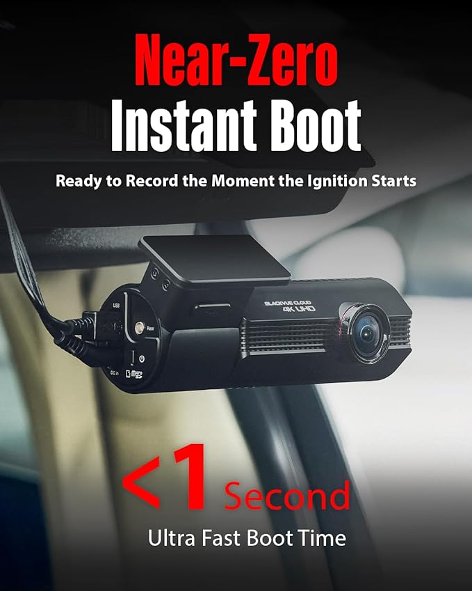 BlackVue Elite 10-2CH 64GB Dash Cam - 4K+4K Dash Cam Front and Rear, Dual STARVIS 2 Night Vision, HDR Front, Power Saving Parking Mode, Free Hardwire Cable & SD Card, Supports up to 1TB, Wi-Fi