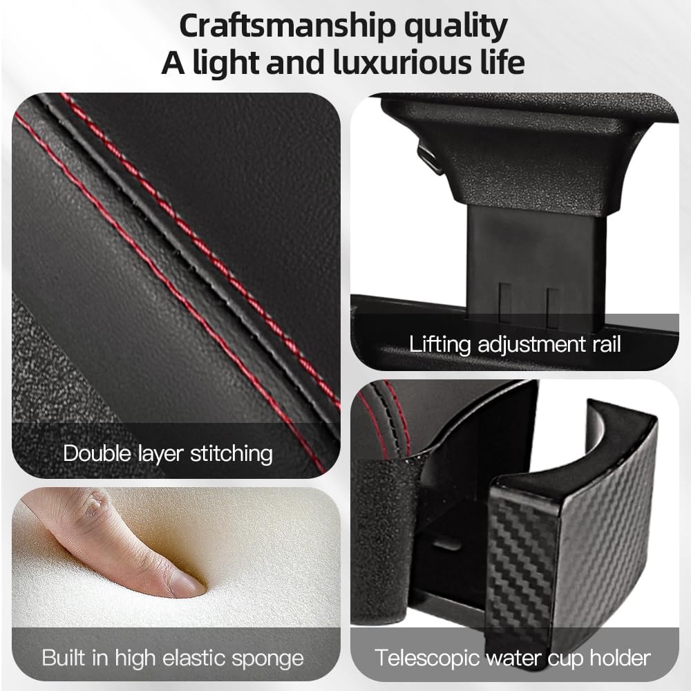 JEYODA Car Armrest Box with Cup Holder Car Central Liftable Armres Storage Organizer Box Arm Rest，Car Seat Gap Filler Organizer 1PC(Red)
