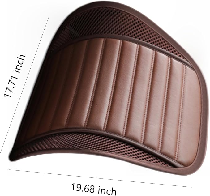 Premium Car Interior Back Support - Versatile Lumbar Cushion for Driver Seat with Breathable Fabric and Adjustable Strap. (2, Brown)