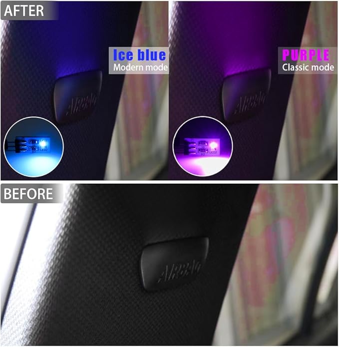 NJSBYL Blue/Purple Led B-Pillar Ambient Lighting Circuit Board Replacement for B’MW X5 X6 X7 M3 M4 M2 Series 2/3/4/5/7 Pre-LCI LCI Courtesy Front Seatback Sound Climate Control Atmosphere Module 2PCS