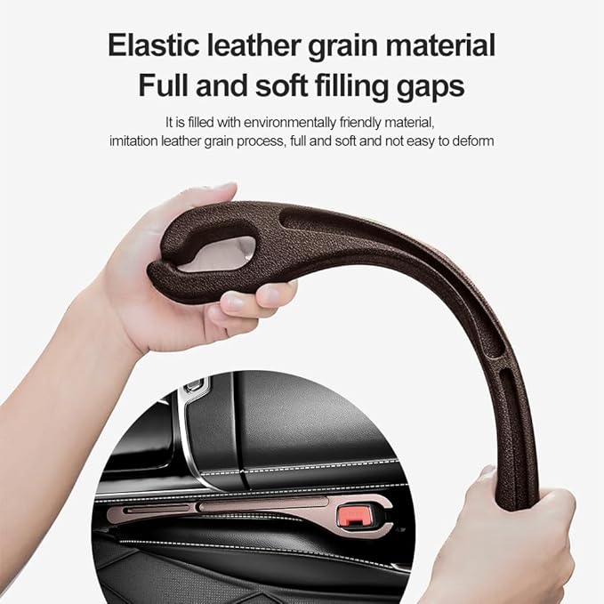 2PCS Car Seat Gap Filler Organizer with Phone Holder,[Upgrade Version] Car Seat Gap Organizer for Prevent Falling,Essential Car Accessories Car Side Seat Gap Filler (Brown)