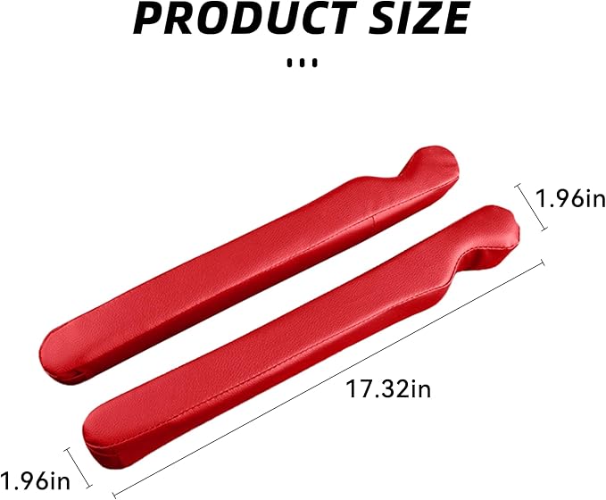 2Pack Leather Seat Gap Filler, Fill The Gap Between Seat and Console, Car Crevice Catcher Blocker Stop Things from Dropping, Universal Gap Stopper Crack Plug for Car SUV Truck (Red)