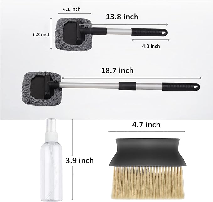 HIWIND Windshield Cleaning Tool Car Glass Cleaner Inside Window Brush Auto Details Brush Window Vent Cleaner