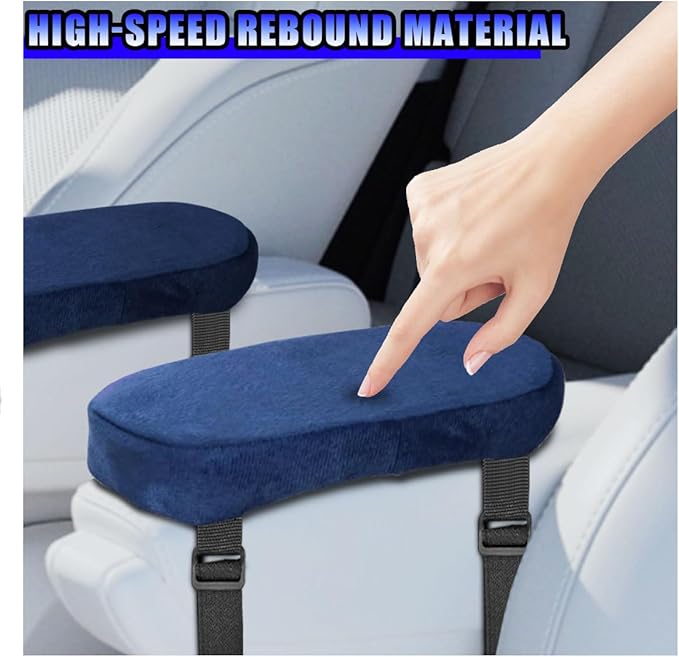 2PCS Car Elbow Pad Arm Rest Cover, Soft Armrest Cushion Pad for Arm Comfortable Support, Anti-Scratch Auto Armrest Pillow Protector, Universal Car Interior Accessory for Most Vehicles (Navy)