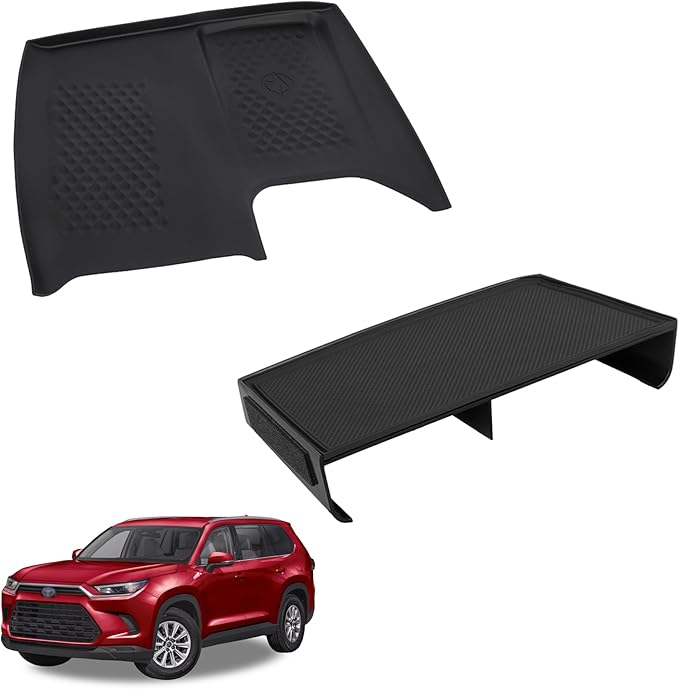 Center Console Organizer Compatible with 2023-2025 2026 Toyota Grand Highlander Interior Accessories, Charging Zone Silicone Mat, Console Organizer Tray with Sunglasses