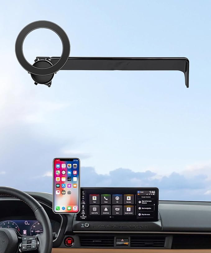 MaserWeller Car Phone Holder for Honda Passport/Pilot 2026 Accessories 12.3-Inch Screen Fixed Clip, 360° Rotation Phone Mount Compatible with MagSafe, Cell Phone Holder that Does Not Affect Air Vent