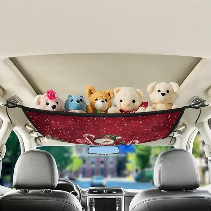 Snowman Candy Car Roof Storage Bag Car Seat Back Hanging Bag Premium Car Seat Organizer Inner Car Accessories Compatible with Most Vehicles