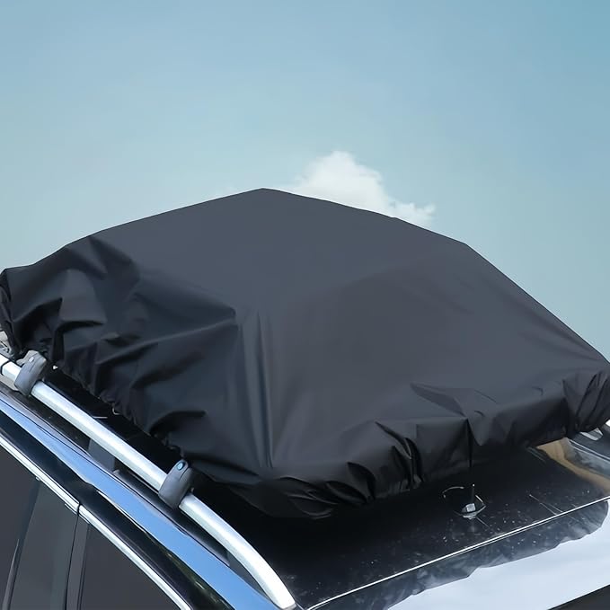 Car Roof Rack Cargo Cover, Waterproof Storage Protector Bag, Heavy-Duty Travel Organizer, Roof Cargo Cover with Secure Strap System, Luggage Shield for Camping Vehicle SUV Automotive Use