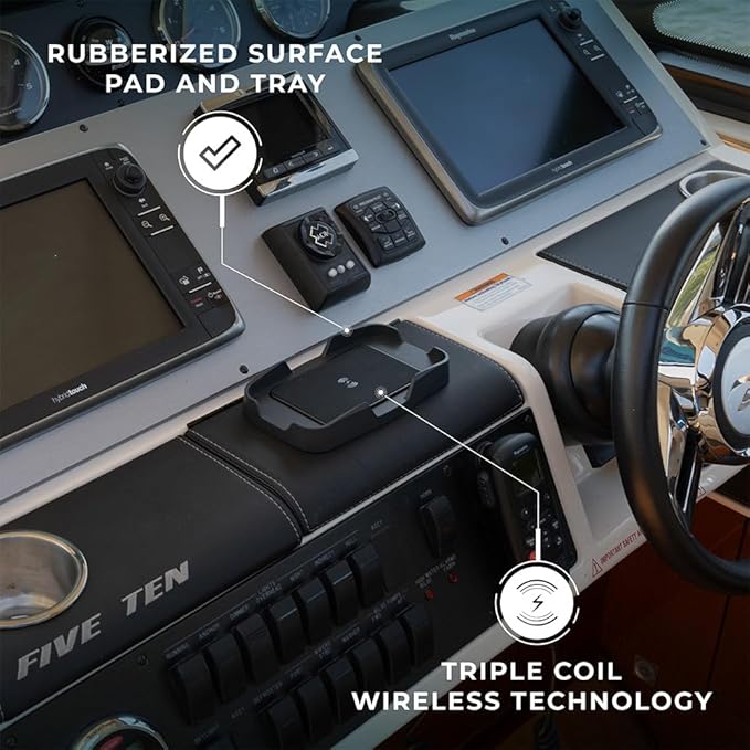 Manufacturers’ Select ITC MAX Rectangular Wireless Phone Charger for Boat/RV/Golf Cart. Waterproof Secure Charging