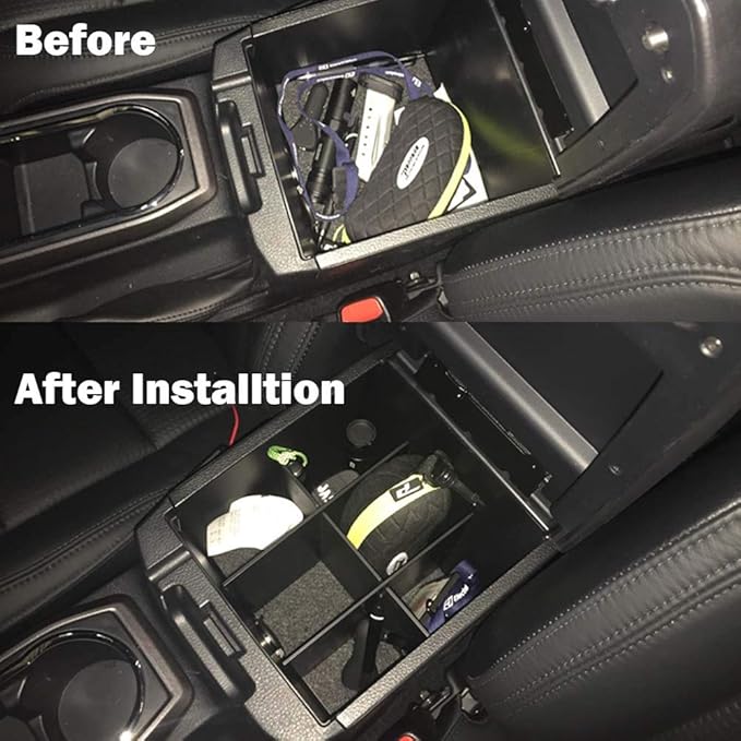 EDBETOS Center Console Organizer Insert Dividers Compatible with Toyota Tacoma 2016 2017 2018 2019 2020 2021 2022 2023 3rd Gen Tacoma Accessories Armrest Interlock Secondary Storage ABS Material