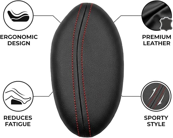 Car Knee Cushion, Car Center Console Leg Elbow Pad, Soft Comfortable Leather Thigh Support Rest Pad, Universal Auto Door Armrest Pad for Most Vehicles (Right Red)