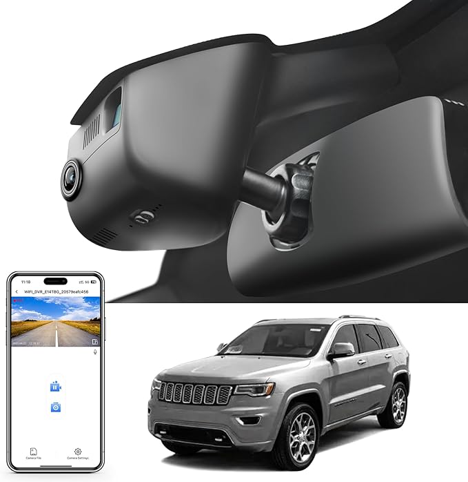 Mangoal 4K Dash Cam Custom Fit Jeep Grand Cherokee 2016 2017 2018 2019 2020 2021 & Grand Cherokee WK 2022 (Model B), Limited Trailhawk Overland,Check Model Carefully,UHD 2160P Video,128GB Card