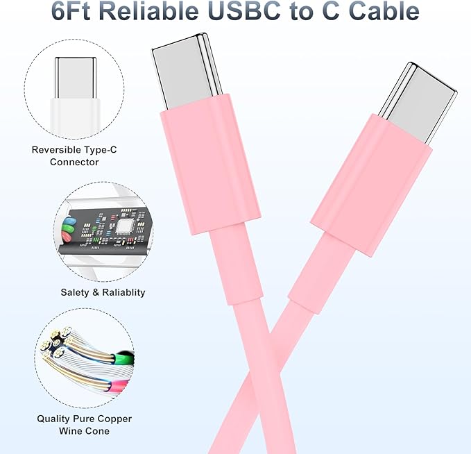 iPhone 17 16 15 Fast Charger, 20W USB C Charging Block for Apple iPhone 17 Pro Max/17 Air/16 Pro/15 Plus, iPad 12/11 inch/Mini/6 Gen,Wall Plug Power Adapter Cube Brick/6ft Type C to C Cable Cord Long