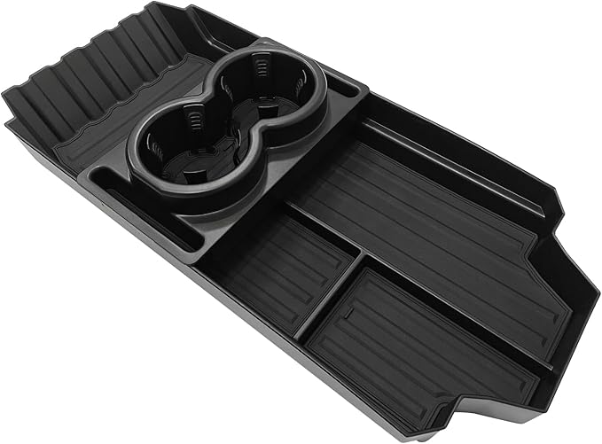 BestEvMod Front Lower Center Console Organizer Tray Compatible with Tesla Cybertruck 2025 2024 Fit 32oz Bottle Interior Accessories ABS Material with PVC Trim Floor Console Storage (Floor Organizer)