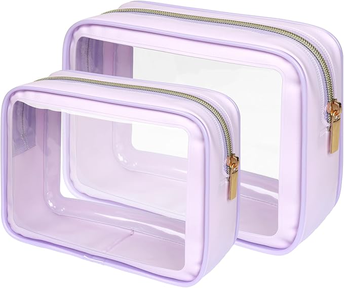 PACKISM Clear Makeup Bag - TSA Approved Toiletry Bag for Carry-on & Checked Luggage, Water Resistant Car Storage Organizer with Reinforced Seams