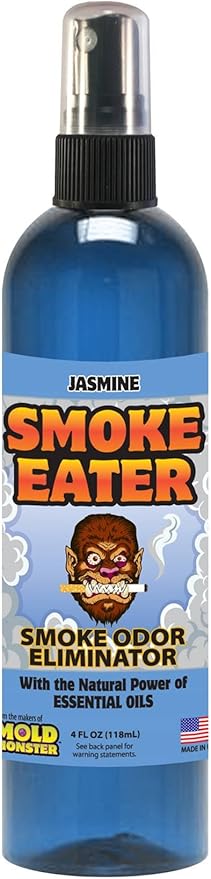 Smoke Eater Odor Eliminator Spray, Jasmine, 4 oz — Tea Tree Oil Breaks Down Smoke at the Molecular Level