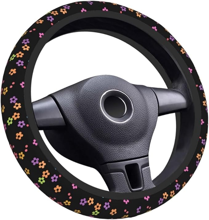 Elastic Steering Wheel Cover Car Accessories Cute Universal 15 Inch Absorbing Sweat Non-Slip Breathable for Woman - Vivid Pattern