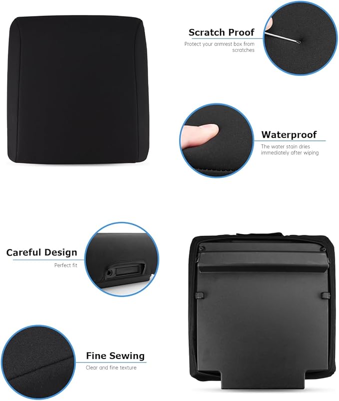 INTGET Center Console Cover for 2025 2026 Ford F150 Accessories Interior 2021 2022 2023 2024 Car Middle Arm Rest Armrest Lid Seat Cover Protector Elbow Cushion Pad (Neoprene, 2021-2026)