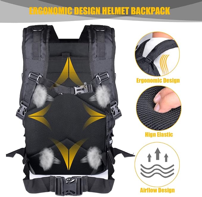 Large Capacity Motorcycle Helmet Backpack, Motorcycle Riding Hiking Backpack for Cycling