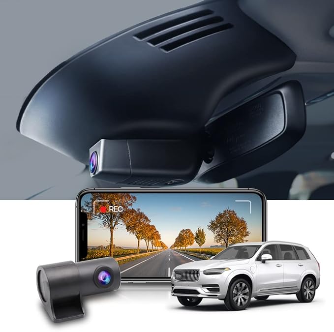 Fitcamx Front 4K+Rear 1080P Dash Cam Adapts for Volvo XC90 2016-2022 T5 T6 T8 (Model A), Integrated OEM Look, Dual HD Video, Loop Recording, Built-in WiFi & APP, G-Sensor, Easy to Set, 128GB Card