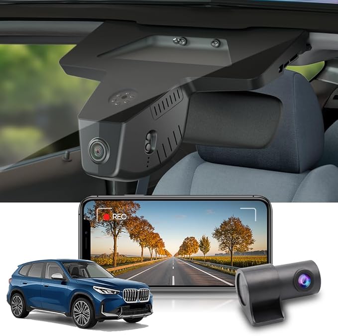 Fitcamx Front 4K+Rear 1080P Dash Cam Adapts for BMW X1 2023-2026 Xdrive28i M35i U11 (HD2-6576), Integrated OEM Look, Dual HD Video, WiFi & APP, Loop Recording, G-Sensor, Easy to Use, 128GB Card
