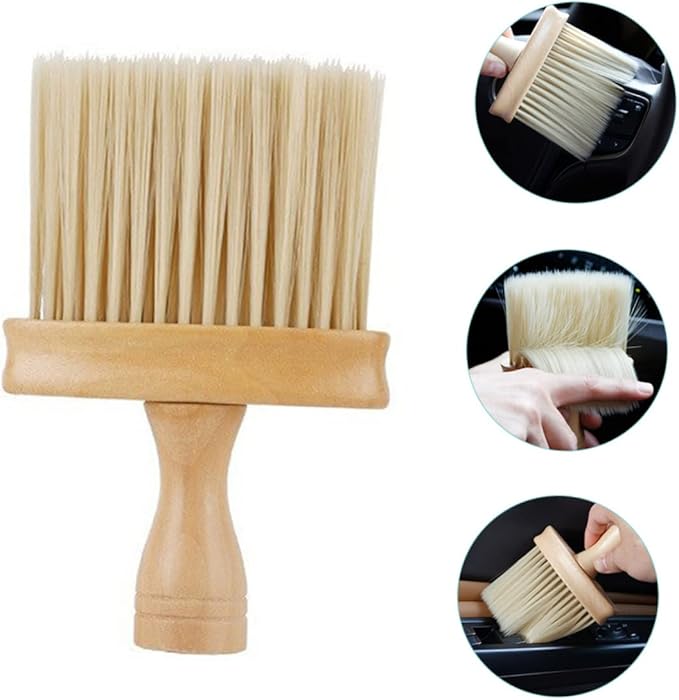 Healifty 5pcs Wooden Handle Dust Brush Car Air Vent Cleaner Electric Duster Detailing Tool Kit