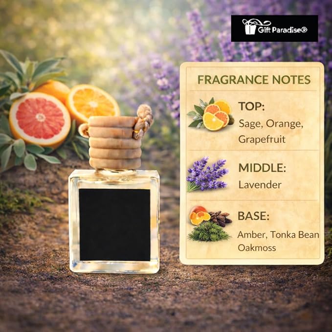 Oakmoss & Amber Car Freshener Set of 3 in Velvet gift bag– Premium Hanging Diffusers – Long Lasting Earthy & Masculine Scent for Cars, Closets & Small Spaces