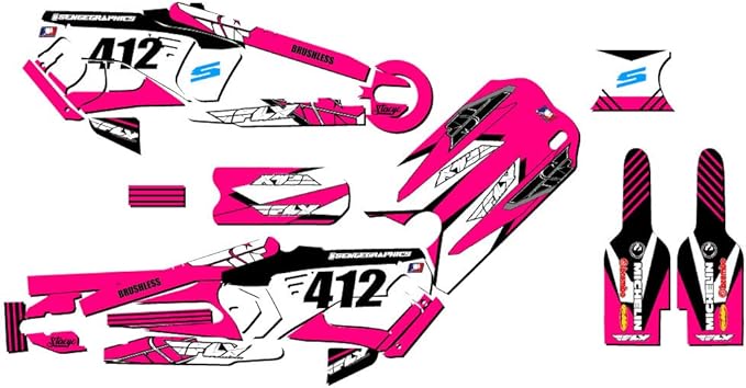 16eDRIVE Fly Racing Pink Senge Graphics Kit Compatible with Stacyc