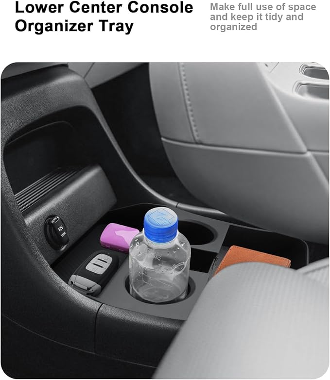 ECOZEN 2026 Palisade Center Console Organizer - 2 Pcs Double-Layer Center Console Organizer + Lower Center Console Tray For 2026 Hyundai Palisade/Palisade Hybrid - Only Fit Palisade Calligraphy Trim