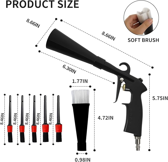 Car Cleaning Gun Detailing Interior Dryer Air Blow Gun|Car Detailing Kit Interior Cleaner|High Pressure Blower Gun|Car Cleaning Kit for Swiftly Removing Dirt an Dust with Air Flow