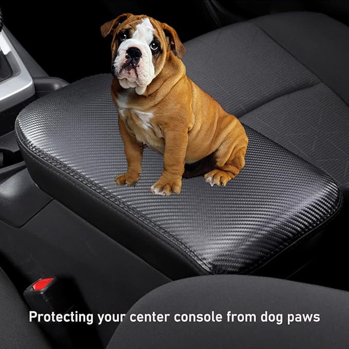 INTGET Center Console Armrest Cover for Toyota RAV4/RAV-4 Accessories 2025 2024 2023 2022 2021 2020 2019 Leather Middle Console Arm Rest Lid Cover Elbow Pad Protector(Carbon Fiber Texture)