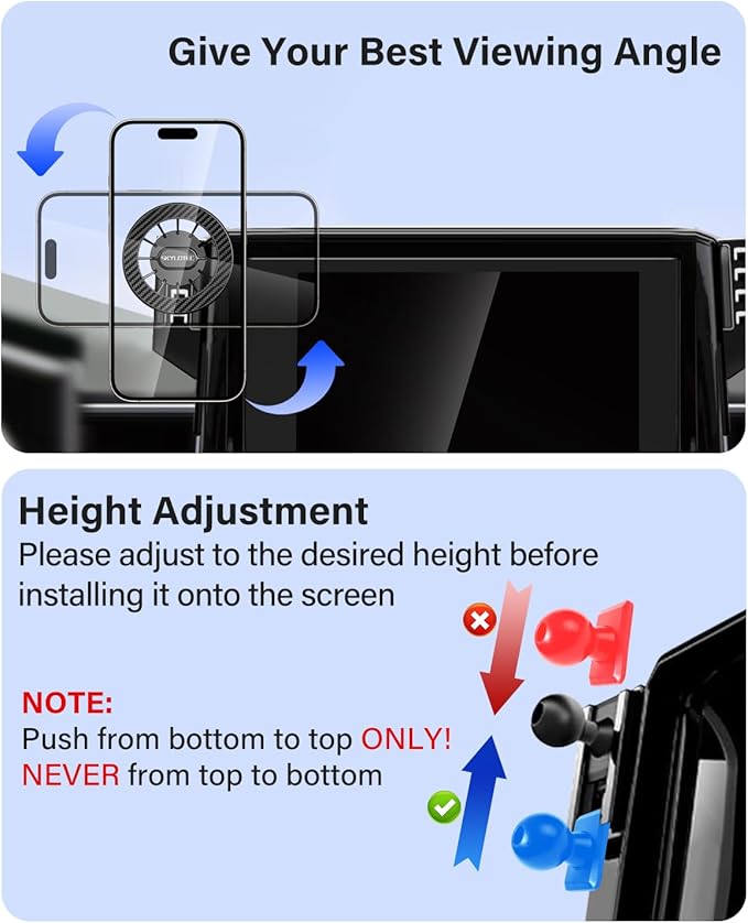 Phone Holder for Honda CR-V CRV 2023-2026/HR-V HRV 2023-2026/Pilot 2023-2026 Accessories 7/9-Inch Screen Fixed Clip, Magnetic Phone Mount Compatible with MagSafe, Magnets CR V Cell Phone Holder