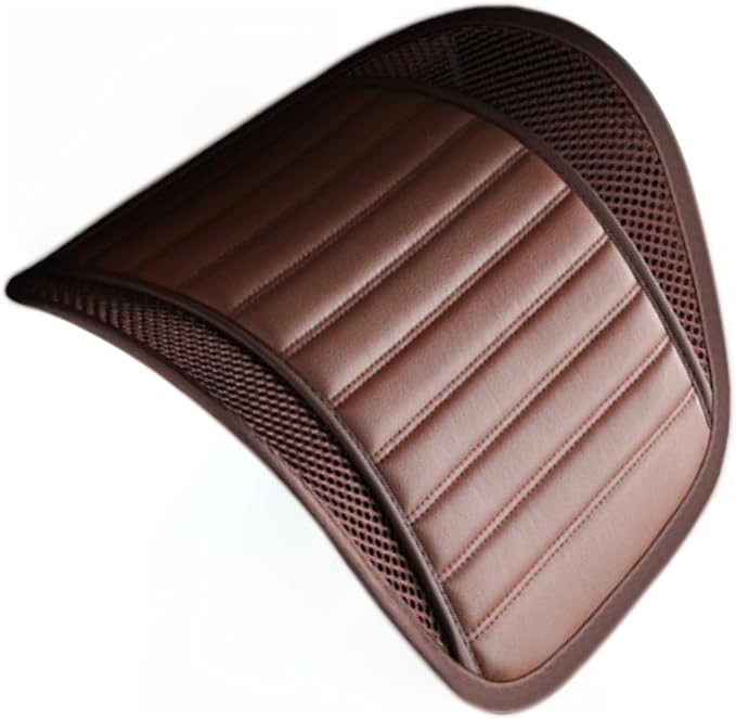 Premium Car Interior Back Support - Versatile Lumbar Cushion for Driver Seat with Breathable Fabric and Adjustable Strap. (1, Brown)