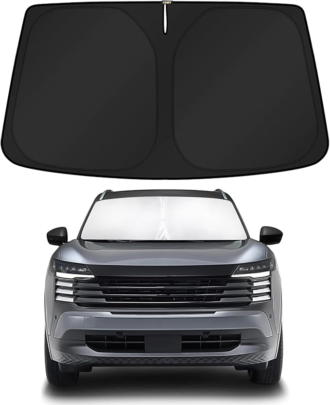 KUST Windshield Sun Shade for Chevy Chevrolet Equinox EV 2024-2025 2026 Custom Fit Sunshade Foldable Sun Protectors Interior Accessories Blocks UV Rays