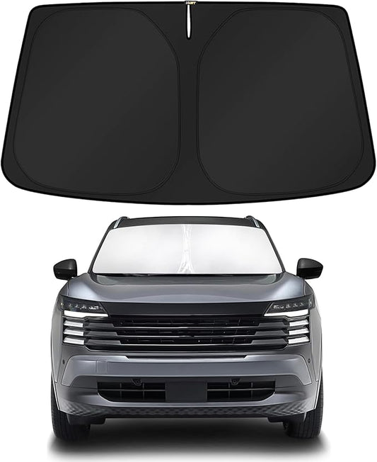 KUST Windshield Sun Shade for Chevy Chevrolet Equinox EV 2024-2025 2026 Custom Fit Sunshade Foldable Sun Protectors Interior Accessories Blocks UV Rays